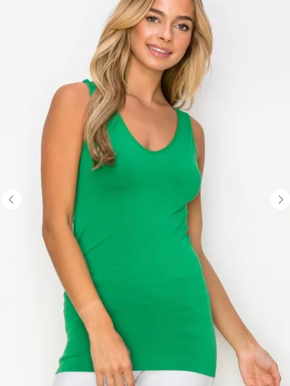YELETE Reversible Tank | Kelly Green | V-Neck & Scoop Neck | PLUS OS |  NWT